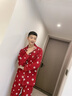 歌佰芬本命年情侣睡衣纯棉春秋冬季新婚休闲家居服结婚可外穿大红色睡衣 AA7742莱卡棉拉架 2XL 女+男XL 实拍图