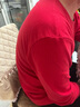 纤丝鸟棉氨秋衣秋裤套装男士圆领柔棉高弹透气吸汗中国红2XL 实拍图