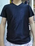 空哲  冰丝短袖t恤男夏季无痕网格运动速干透气半袖体恤薄款潮流  V领藏青 XL 实拍图