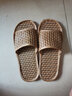 果洛菲藤编男女凉拖鞋夏季草编竹子地板软底防滑男士 黄草厚底 38/39  实拍图