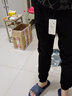 都美姿休闲裤男夏季韩版潮流修身小脚九分哈伦裤学生收口弹力束脚裤子男 黑色 M 实拍图