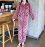 曼德莱芬秋冬季珊瑚绒夹棉睡衣女中老年人中年妈妈三层加厚加绒保暖家居服 81036 XL建议120-140斤 实拍图
