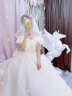 法蒂雅 一字肩主婚纱2023新款新娘小个子星空气质仙简约森系大气公主风 浅香槟色1.2米拖尾 S 晒单实拍图