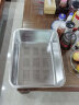 雅跃食品级不锈钢水槽沥水篮长方形沥水盆加厚洗菜漏盆冲孔深盘漏盘 45*35*15单盆 实拍图