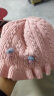 迪士尼婴儿帽子秋冬季婴幼儿0-3-6个月纯棉公主帽可爱冬天女宝宝毛线帽 粉色HW三个豆麻花公主线 大号参考4-20个月头围42-49cm 晒单实拍图