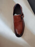 VQGT英伦圆头男鞋大头皮鞋搭扣商务正装鞋男士牛皮鞋厚底 棕色 41 偏大一码 实拍图
