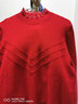 欧莎（OSA）红色套头毛衣2025年新款女秋冬宽松外穿半高领打底衫内搭上衣 大红A M 实拍图