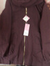 女梦雨情纯棉外套女春秋宽松衣服中年人女装开衫连帽风衣40-50岁休闲上衣 豆沙红 L 建议105-120斤 实拍图