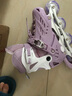 特步轮滑鞋儿童溜冰鞋女童男童滑冰鞋旱冰鞋专业成人新款滑轮女孩 双芭扣浅紫单鞋+礼包 M 双芭扣全闪光32-35码 实拍图