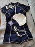 范德安（BALNEAIRE）女士高端防晒度假海边连体专业竞速泳衣显瘦拉链平角 深蓝色 XL 实拍图