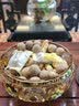 Xiangxing手工珐琅镀金现代水晶玻璃茶几摆件带盖糖果盒糖果盘缸零食水果盘 珐琅花果盘中号高11cm，直径22cm 实拍图