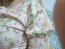 Olrain欧芮儿短袖碎花连衣裙女收腰显瘦法式气质a字大摆裙度假沙滩裙子 花色 XL 170/92A 实拍图