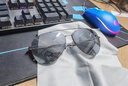 海伦凯勒太阳镜男高清偏光驾驶复古潮流防强光飞行员蛤蟆镜配近视有度墨镜 配0-650度近视墨镜（1.61水银色 实拍图