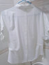 衣典零一2023夏季女装夏装新款时尚宽松显瘦白色短袖t恤女夏天v领半袖上衣 白色 XL 实拍图