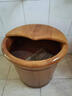 温友 橡胶木泡脚桶足浴盆家用洗脚木桶加高足浴桶木盆洗脚盆 40cm橡胶木桶+珠+盖+轮+艾30包 实拍图
