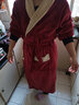琼瑛法兰绒情侣睡袍女士浴袍春秋冬季珊瑚绒睡衣加厚浴衣家居服 1902酒红女酒红一件 XXL 实拍图