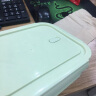 欣美雅（xinmeiya） 上班族微波炉加热饭盒男生大容量学生水果盒便当盒耐热玻璃碗带盖泡面碗便当盒 抹茶绿大长两隔+餐具 实拍图