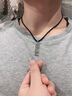 弥恋定制925银情侣项链刻名字吊坠生日礼物送男友退伍纪念品 男款吊坠【2mm厚度】60cm棉绳 实拍图