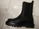 柯思娜妮短靴女2025秋冬新款切尔西靴子女士中筒靴时尚厚底马丁靴烟筒靴 黑色中筒 加绒 38 实拍图