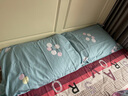 南极人全棉枕套48x74cm一对家用纯棉高级高支高密斜纹枕头套单人枕芯套 花影轻颜-绿【48x74cm/一对装】 实拍图