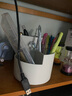 时代良品 360度旋转笔筒 创意时尚可爱文具学生桌面北欧个性简约收纳ins盒女多功能化妆刷笔桶大容量 SD-2583 灰色【旋转款】 实拍图