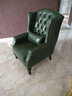 欧诗雅沐 美式牛皮老虎椅北欧客厅单人沙发阳台懒人高背休闲椅欧式沙发椅 墨绿色/耐磨超纤皮 实拍图
