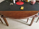 玉杰居火烧石餐桌椅套装电磁炉实木可伸缩折叠圆桌现代简约大小户型桌子 胡桃色-火烧石(带电磁炉） 1.2米餐桌+6椅 实拍图