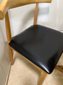 艺柳园实木椅子餐厅餐椅牛角椅靠背椅书桌椅办公椅家用学生学习椅软包 原木色+黑色PU面【橡胶木】两把 实拍图