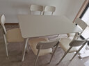 全友家居奶油风餐桌小户型长方形实木腿吃饭桌椅子组合一桌四椅家用 木质台面|1.4m餐桌+餐椅*6 实拍图