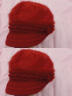 斯普琳 毛线帽子女秋冬季韩版兔毛时尚鸭舌帽冬天针织加绒加厚保暖纯色护耳帽子 大红 实拍图