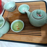 祥业功夫茶具整套装家用茶盘简约客厅办公室会客羊脂玉陶瓷泡茶壶送礼 青瓷游鱼得水茶具四方盘10件套 实拍图