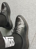 蜻蜓牌男士皮鞋真皮商务正装休闲英伦新郎结婚格子增高皮鞋隐形内增高鞋 1257黑色5cm增高 44 实拍图