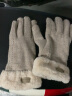 南极人手套女冬季加绒防风防寒骑行开车保暖手套女触屏毛线手套羊毛女士手套N2E1X871082 卡其色 实拍图
