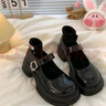 ZCVRR厚底玛丽珍女鞋春秋新款小皮鞋日系jk配裙子百搭单鞋粗跟乐福鞋 黑色 38 (240mm) 实拍图