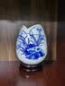 傲世景德镇陶瓷器新中式青花瓷水培插花瓶工艺品客厅摆件博古架装饰品 和为贵三叶荷（配木质底座） 实拍图