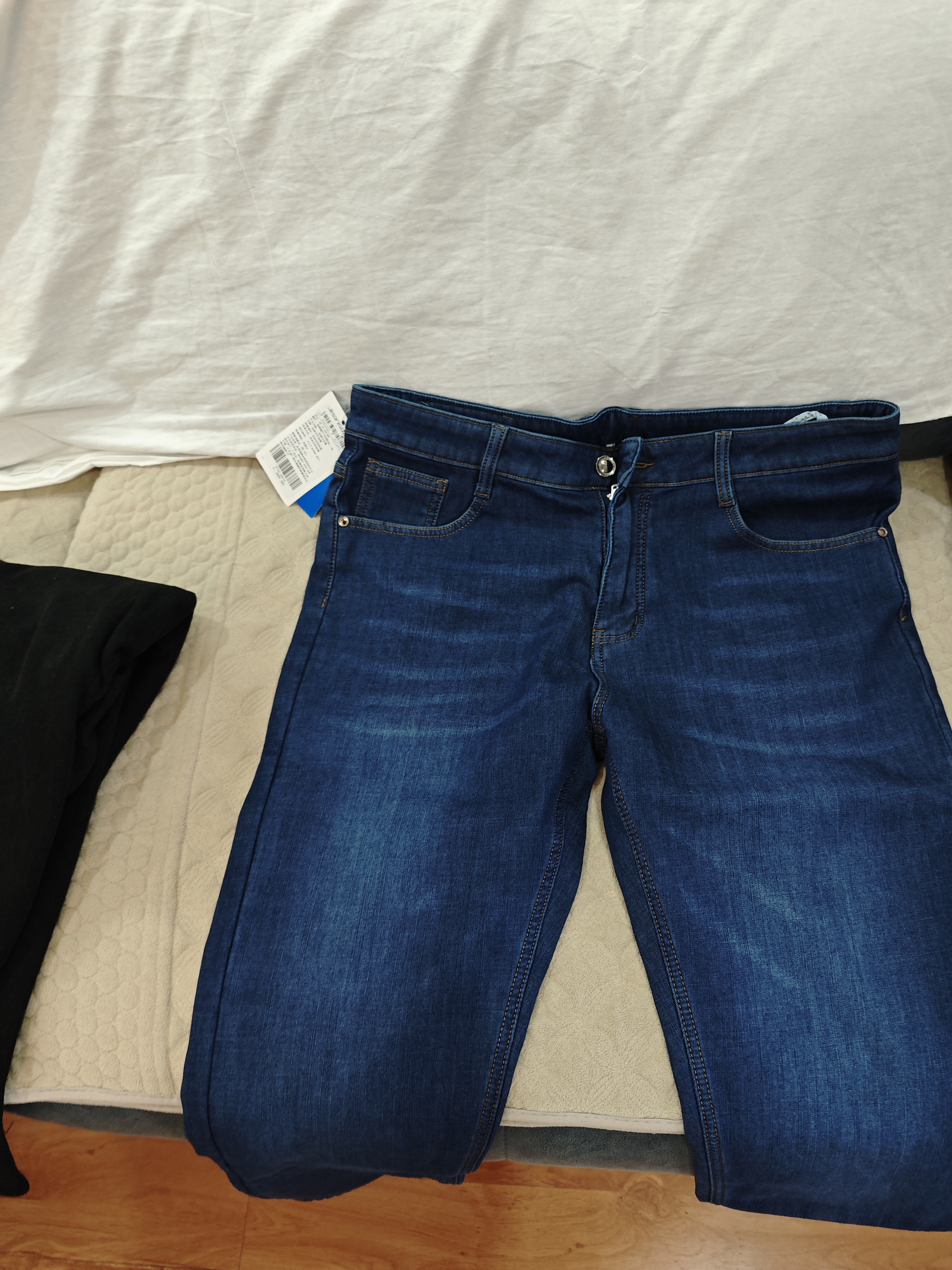 真维斯（Jeanswest）牛仔裤男冬季加绒裤保暖弹力直筒加厚休闲男长裤子男加绒蓝色34 实拍图