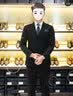 OMAX西装男套装韩版修身三件套商务休闲职业正装西服新郎伴郎结婚礼服 黑色二扣上衣+西裤+马甲 170/L（118-125斤左右） 实拍图