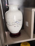 泥之恋 景德镇陶瓷器小花瓶家居装饰客厅摆件婚庆插花瓷瓶台面工艺品 雪景冬瓜 带底座 实拍图