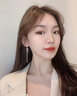 普蒂亚（PEATIAR） 耳环女流苏新款潮欧美气质个性耳扣时尚线长款坠时尚生日送 白金色【京发货】 默认 实拍图