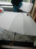 朗特乐（Le Bronte）文艺小清新16骨长柄雨伞复古晴雨两用古风森系日系小清新直杆伞双人伞遮阳伞 白色弯柄 实拍图