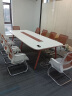 栗棠创意会议室桌长桌简约现代培训桌长条桌大小型洽谈桌椅组合工作台 2.4米+8把椅（送多媒体插座） 晒单实拍图
