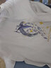 雅鹿短袖t恤男纯棉夏季新款休闲运动青少年学生宽松大码宽肩男士T恤衫 白/月亮鱼 2XL （重155-170斤高175-180） 实拍图