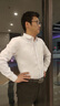 画子木【两件装】白衬衫男春秋季长袖衬衫男修身衬衣免烫衬衫 白色+黑色【长款】 XL 实拍图