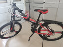 飛鸽（FG FLYING PIGEON） 折叠山地自行车成人男女学生青少年变速便携轻便双减震山地车 黑红26寸三刀轮轴承+指拨+大礼包 30速豪华版（8公里以上） 实拍图