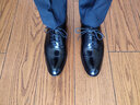 THOM WILLS商务正装皮鞋男牛皮手工三接头真皮英伦牛津鞋七夕礼物新郎婚鞋 黑色亮皮+皮底款B034-H1 38 /6码 实拍图