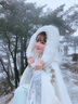 艾诺黛斗篷冬季汉服女成人古装白色加绒加厚披风外套中长款纳兰词刺绣 米白色斗篷 有毛领 加绒 实拍图