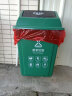木野村垃圾分类垃圾桶家用大号带盖商用厨房垃圾箱餐饮户外四分类新国标 42升摇盖分类款 蓝色（可回收物） 实拍图
