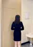 伊娅莎职业西装套装男女商务正装气质面试西服房产销售银行教师工作服装 女-单件藏青色西装 XL 实拍图