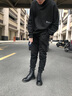 古芊（GUQIAN）马丁靴男秋冬季2025新品男鞋高帮男靴男士马丁靴休闲皮鞋靴子男 黑色 41 (255mm) 实拍图