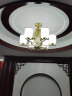 群光之上现代新中式茶室吊灯全铜客厅灯别墅餐厅创意纯铜玉石led大厅灯具 六头吊灯 单色暖光 实拍图